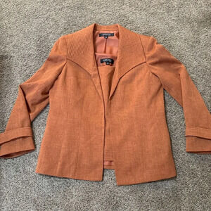 Kasper Blazer Suit Set Women 14 Burnt Sierra Tweed Office Church Business Preppy